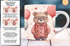 Cozy Love Critters: Watercolor Mug Wrap Sublimation Product Image 1