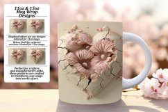 Floral Fantasy: 11oz/15oz Heart Mug Sublimation Product Image 1