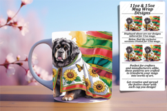 Unique 15oz Mug Wrap Png Design , Cute Dog Product Image 1