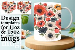 Heart of Flowers Mug Wrap for Sublimation Product Image 1