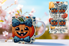 Stunning 15oz Png Mug Wrap Design , Cute Pumpkin Product Image 1