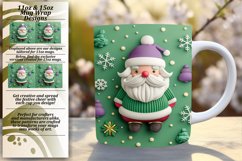 Sublimation 3D Santa Claus Mug Wrap Holiday Theme Product Image 1