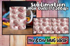Sublimation Mug Wrap with 3D Hearts - Holiday &amp; Love Product Image 1