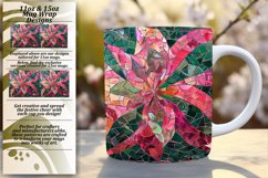 Glittery Flower Pattern Mug Wrap Design 11oz 15oz Product Image 1