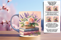 Elegant 11oz Mug Wrap Png Design , Books Product Image 1
