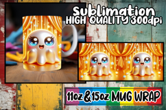 Sweet dreams sublimation print wrap, 3D Cute Ghost Product Image 1
