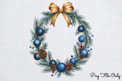 Luxury Blue And Gold Christmas Clipart PNG Product Image 1