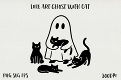 Cute Line Art Doodle Ghost Clipart | Halloween PNG SVG EPS Product Image 1