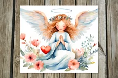 Angels | 4 Valentine Skinny tumbler Sublimation designs P2 Product Image 4