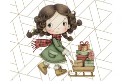Cozy Christmas Clipart, Santa and Friends PNG Graphics Product Image 4