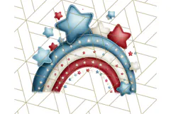 Patriotic Scandinavian Rainbow Clipart PNG, 4th Of July Png Product Image 4