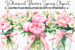 Whimsical Flowers Spring Clipart Product Image 1