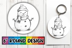 Merry Snowman Circular Ornament Sublimation Art Product Image 1