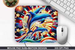 Dolphins Mouse Pad Sublimation, 4th Of July Mouse Pad PNG Product Image 1