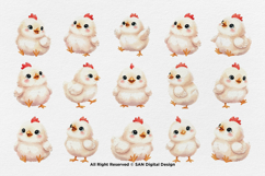 15 Bundle Watercolor Baby Chicks Chicken Kids Sticker Product Image 8