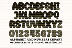 Black and Gold Alphabet png clipart, gold letters doodle Product Image 2