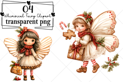 Christmas Whimsical Fairy Clipart Watercolor PNG Product Image 1