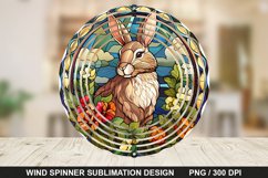 Bunny Stained Glass Wind Spinner, Easter Wind Spinner Design Product Image 1