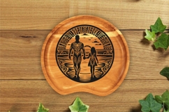 Tribal Silhouette Father and Daughter Product Image 10