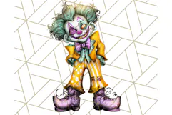 Creepy Clown Halloween PNG Clipart, Spooky Circus Art Product Image 4