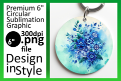 Playful Round Design for Keychains , Watercolor Patter Product Image 1