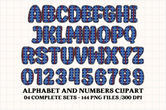 4th July Alphabet png clipart, independence letters doodle Product Image 2