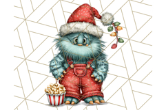 Christmas Monster Clipart, Funny Holiday Creature PNG Art Product Image 4