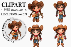 Western Pink Cowgirl Clipart Watercolor PNG Product Image 1