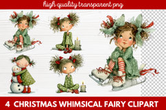 4 Christmas Whimsical Fairy Clipart | Cute Holiday Fairies Product Image 1