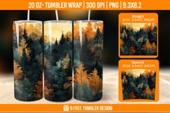 Forest Tumbler Wrap Designs, Sublimation Wrap Product Image 1