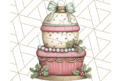 Christmas Cake Clipart PNG, Cottagecore Holiday Desserts Product Image 4