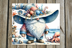 Gnome Beach life | 4 Skinny Tumbler Sublimation designs PL2 Product Image 4