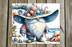 Gnome Beach life | 4 Skinny Tumbler Sublimation designs PL2 Product Image 4
