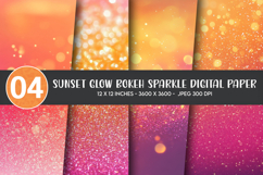 Sunset Glow Bokeh Sparkle Digital Paper Product Image 1