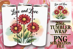 Cheerful Reflections 20oz tumbler wrap, Flowers Quote Product Image 1