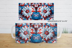 3D Flower Patriotic Mug Wrap | Mug sublimation design Product Image 10