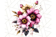 Gothic Floral PNG, Dark Aesthetic Flowers Clipart Print Product Image 4