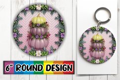 Sweet Pumpkin and Flowers Round Design Sublimation PNG Product Image 1