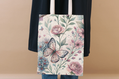 Wildflowers Butterfly Watercolor Pattern, Floral Butterfly Product Image 8