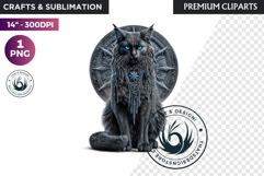 Black Cat Familiar Clipart PNG, Witch Cat, Mystical Animal Product Image 1