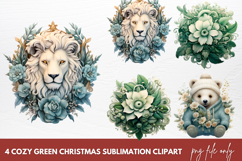 Cozy Green Christmas Clipart Sublimation Product Image 1