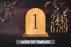 Table Number Wooden Stand SVG Laser Cut Product Image 1