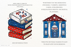 4th of July Books Reading Clipart Product Image 2