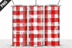 Red Plaid Tumbler Design | Valentine's Day Tumbler Wrap Product Image 5