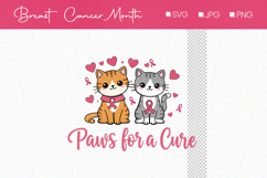 Paws for a Cure Pink Design, Breast Cancer Awarness month Product Image 1