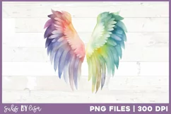 8 Watercolor Angel Wings Sublimation Clipart PNG Product Image 5