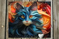 3D papercut cats | 8 Skinny tumbler sublimation designs, JPG Product Image 8