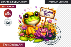 Autumn Cute animals with sign clipart Pumpkin thanksgiving Product Image 1