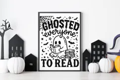 Ghosted Everyone To Read Svg, Ghost Reading Svg, Books Svg. Product Image 9