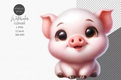 Farm animals clipart, Piglet clipart, Cute animals Product Image 1
